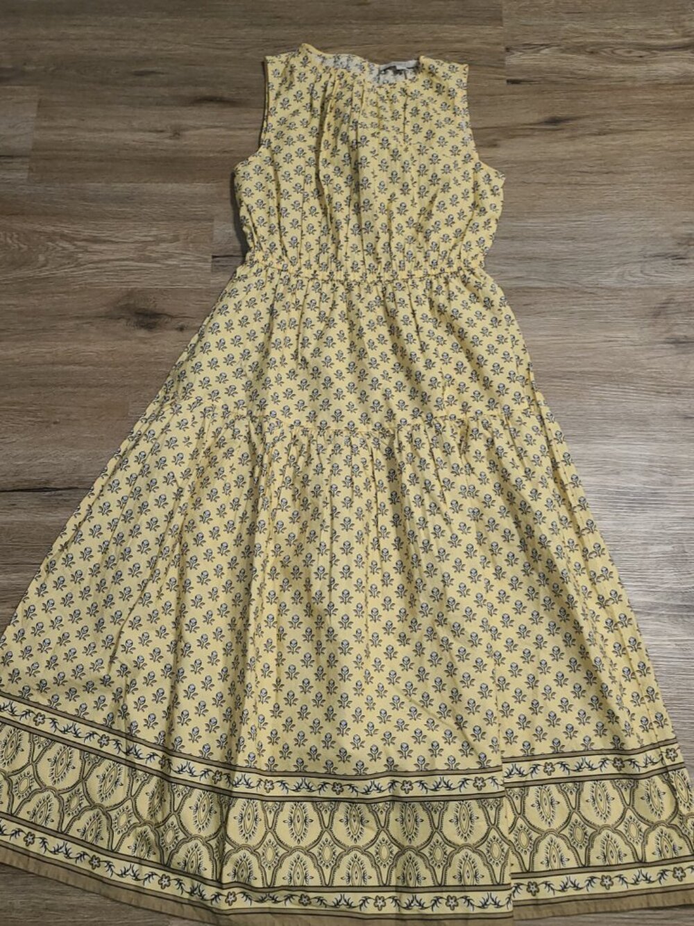 LOFT size 6 Floral Sundress Dress Sleeveless Flare Long Tiered EUC